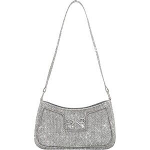 🆕Women's Silver Bling Sequin Purse Evening Ladies Party Clutch Handbag